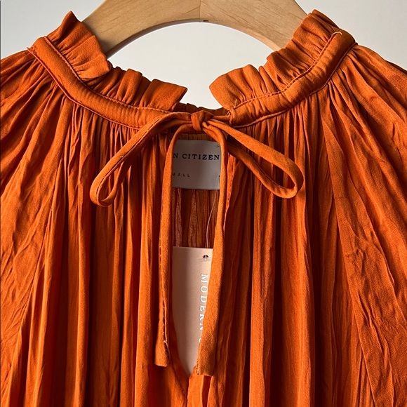 MODERN CITIZEN Hope Ruffle Midi Dress copper S - Picture 7 of 10